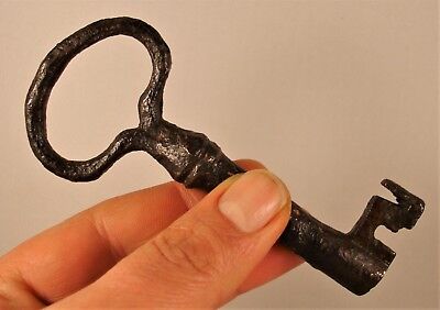 XVII Secolo Alto Adige Antique iron skeleton key Clef Schlüssel llave Italia 