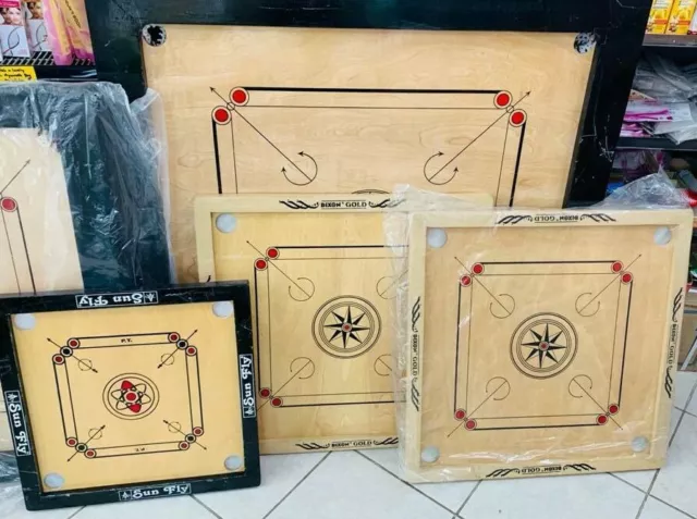 STRONG Carrom Brettmünzen & Striker Set Holz glatte Oberfläche Geschenk indische Spiele