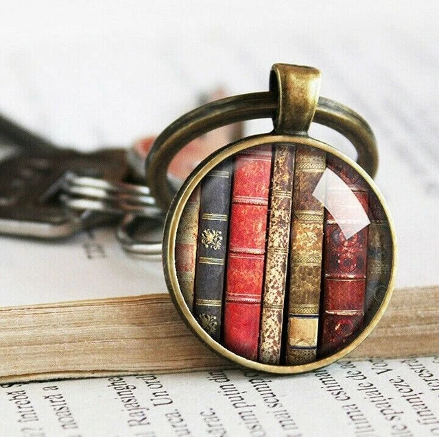 Porte-clés de pile de livre, cadeau de lecteur d'amant de livre, porte-clé...