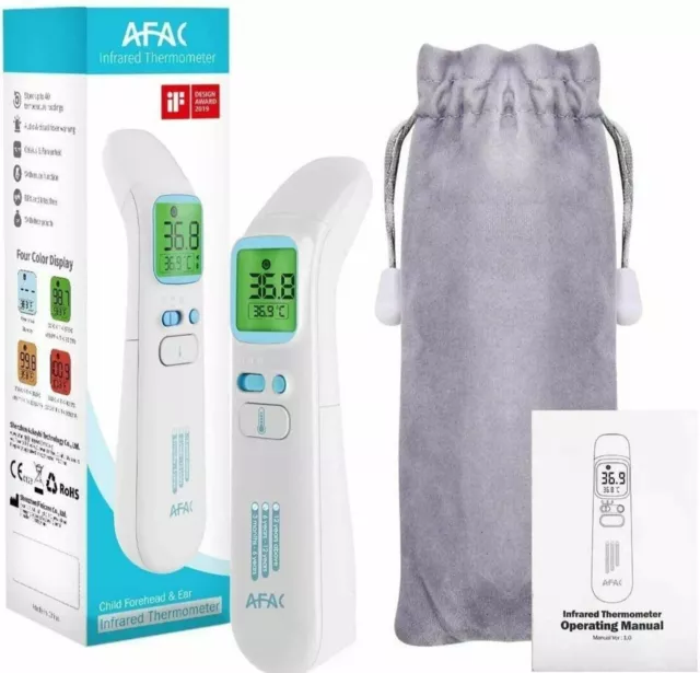 AFAC Infrared Thermometer Adults Kids Forehead And Ear Thermometer