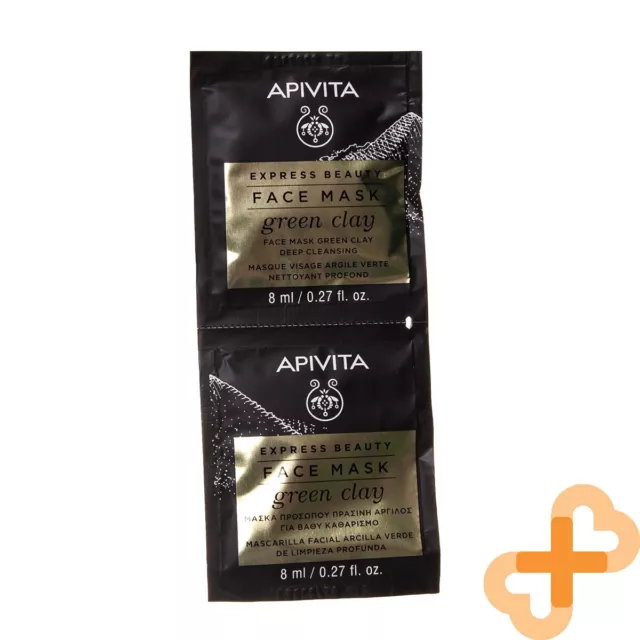 APIVITA Express Belleza Máscara Facial Cara Piel Verde Clay Deep Limpiador 8ml X