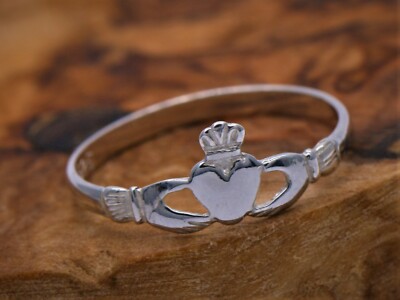 G & L Argent Sterling Bague Claddagh 2.2g 