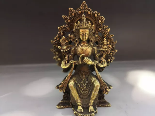 China Old Tibet Tibetan Buddhism statue  Bodhisattva Copper statue