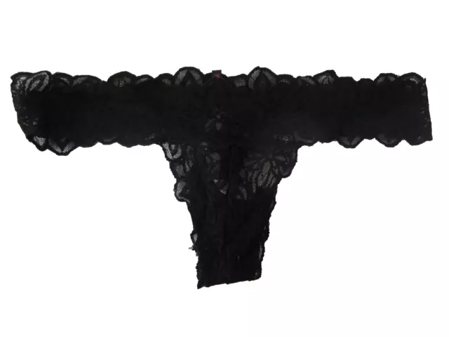 PINK VICTORIA'S SECRET VINTAGE Black Allover Lace Thong Panty Size S ...