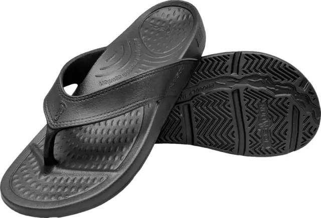 NUUSOL CASCADE Flip Flops "Made in America" Eclipse Black Womens 7 Free Shipping