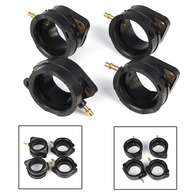 4pcs Carburetor Intake Interface Boot For Kawasaki ZX1100D ZX-11 Ninja 1993-2001