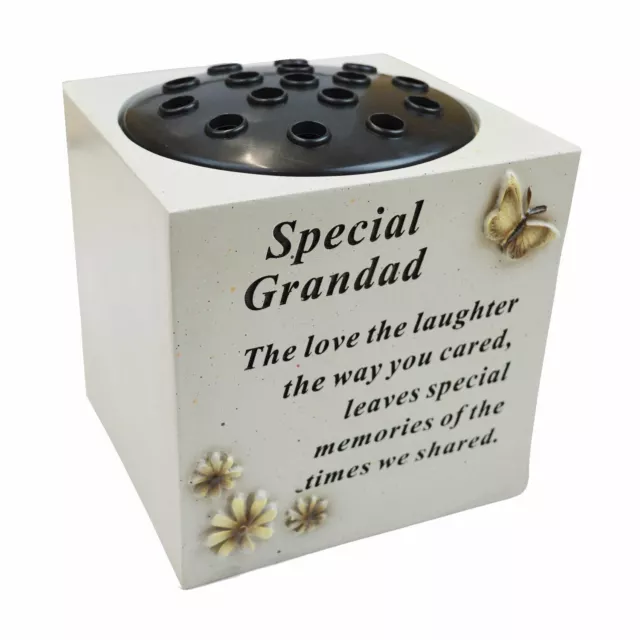 Vaso vaso speciale grandad memorial tomba vaso verso fiori farfalla tomba vaso tomba