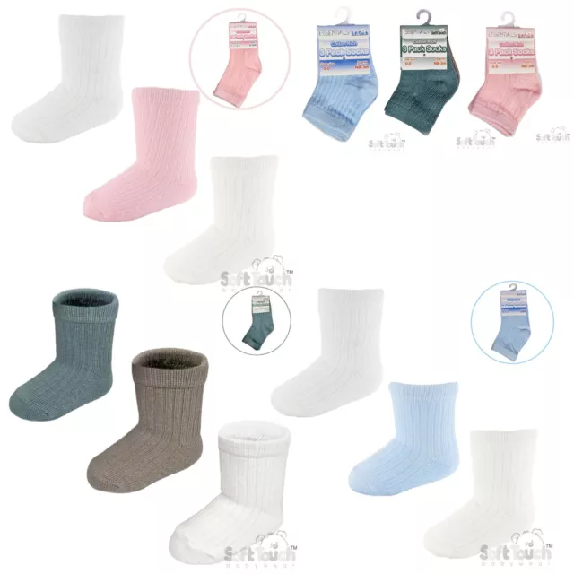 Baby Babysocken 3 Packung Unisex Jungen Mädchen Turnover Socken 3x NB-12 Monate