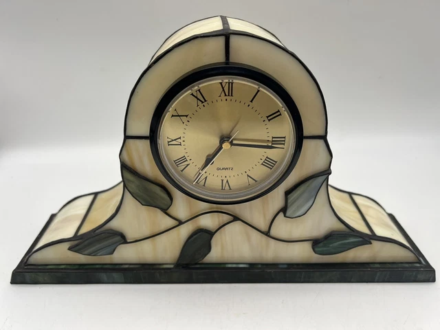 Stained Glass Mantle Clock (Bill Job?) Chipmunk House Woodland Village Stained Glass Mantle Clock (Bill Job?) Chipmunk House Woodland Village