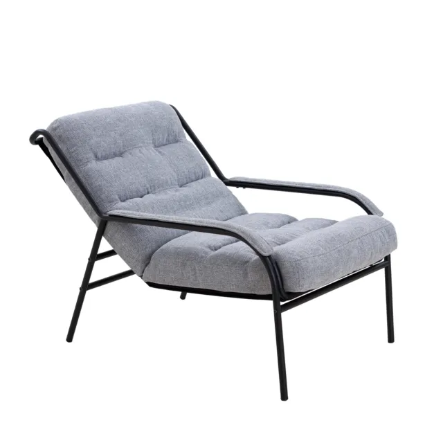 Lounge Recliner Leisure Studio Chair Arm Club Seat w/ Metal Leg Moveable Cushion