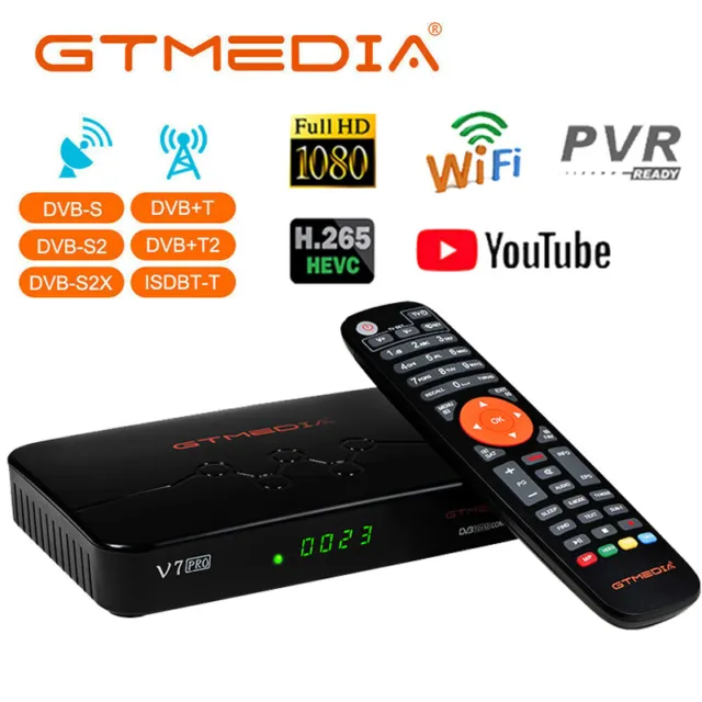 HD Sat FTA DVB-S2/S2X/T/T2 Satellite Receiver PVR Sat TV Box WIFI Youtube H.265