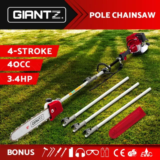 Giantz 4 Stroke Pole Chainsaw Petrol Chain Saw Brush Cutter Brushcutter