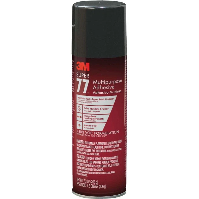3M Super 77 7 Oz. Multi-Purpose Spray Adhesive 77-10 3M 77-10 7 Oz. 021200760983