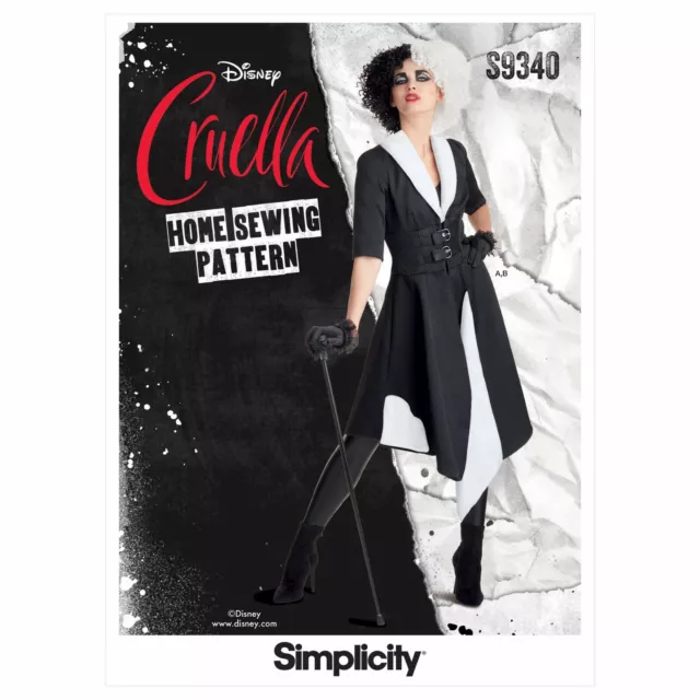 Simplicity SEWING PATTERN S9340 Misses Disney Cruella Costume Coat & Unitard