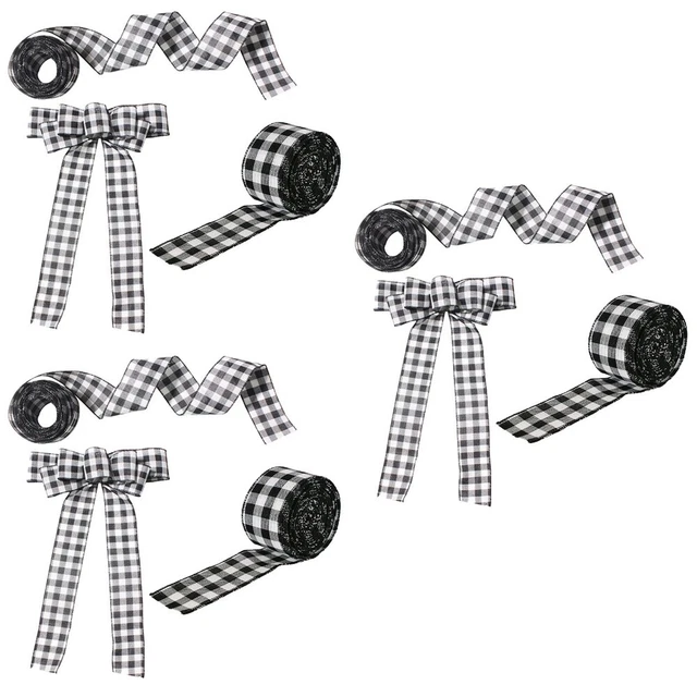 9 pcs Weihnachten Plaid Bänder Weihnachten Sackleinen Band Urlaub Plaid Band