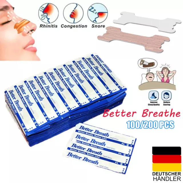 200x Nasenpflaster Better Breath Nasal Strips Pflaster Besser Atmen Schnarchen L