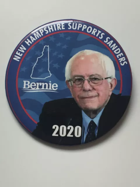 2020 Bernie Sanders for President 3" Button New Hampshire Supports Sanders Pin