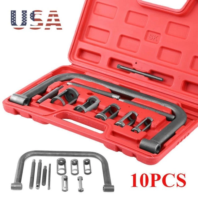 Valve Spring Clamps Compressor 10 PCS Cars Motorcycle Automotive Tool Bit Set