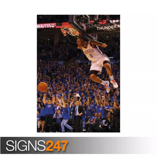 RUSSELL WESTBROOK - OKLAHOMA CITY THUNDER BASKETBALL NBA (1110) Poster Print