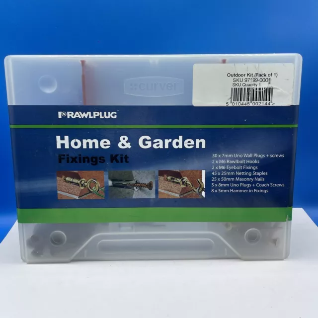 Kit de fijación para el hogar y el jardín Rawlplug enchufes tornillos y grapas