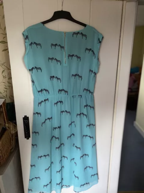 Turquoise Dress With Zebra Print By Sugarhill Boutique Size 16
