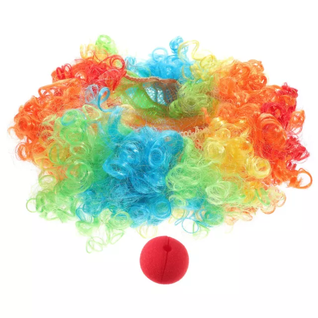 Disfraz de payaso de carnaval con cosplay peluca nariz conjunto accesorios para niños