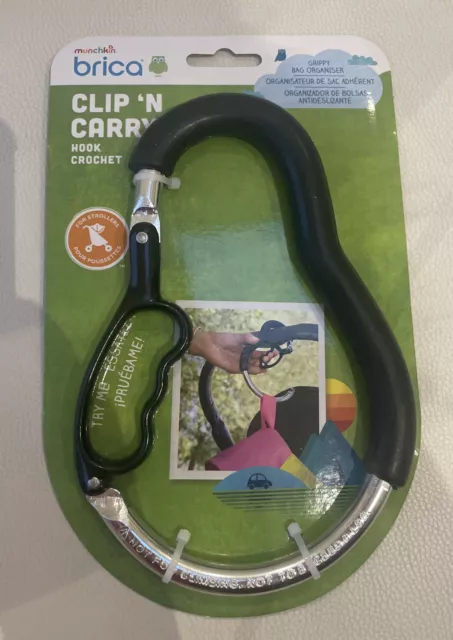 Munchkin Brica Clip’N Carry Hook Non Slip For Prams & Bags NEW FREE DELIVERY