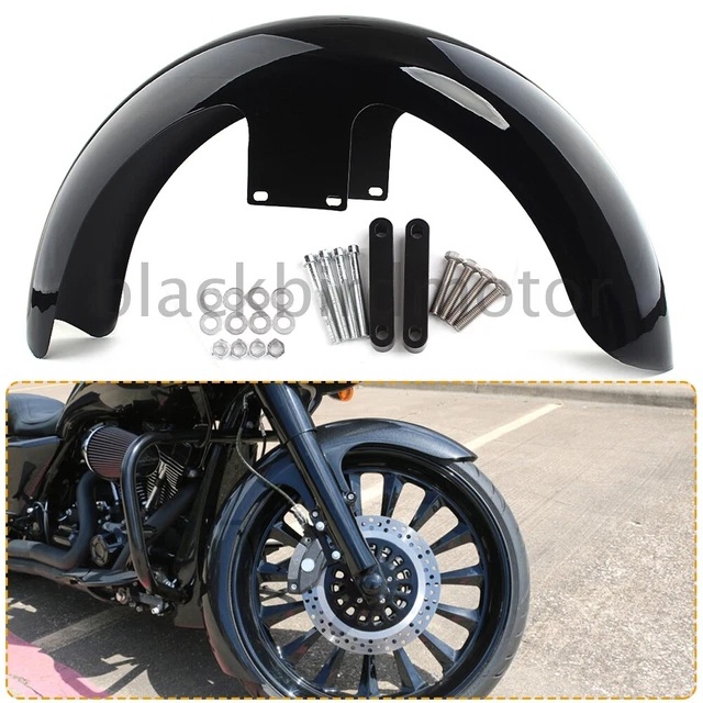 19 & WRAP Gloss Schwarzer Front fender für Harley Touring Electra
