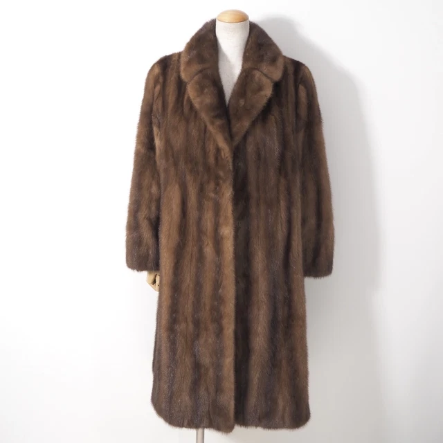 Manteau Capuche En Vison Relooké - Taille 40, Marron, Fabriqué En France