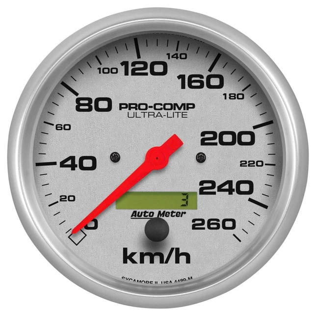 Autometer 4489-M Ultra-Lite In-Dash Electric Speedometer 5" 260 Kph
