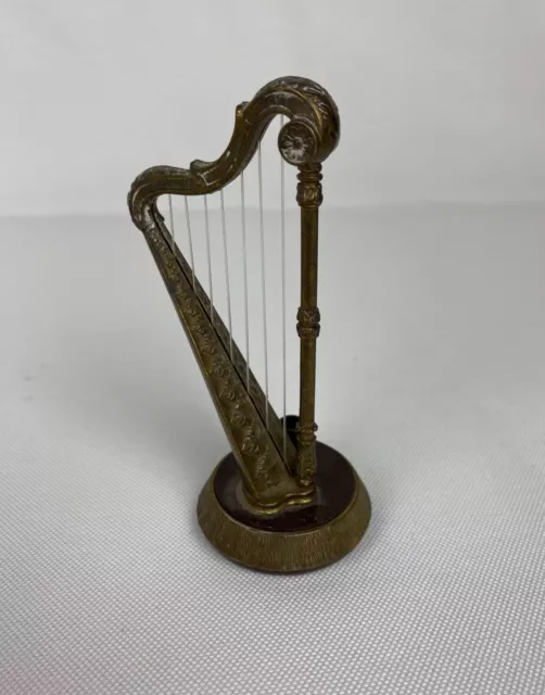 Magnifique petite Harpe vintage décorative – Objet décoration ancien