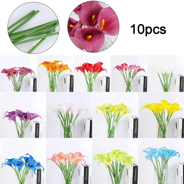 10 pz fiori di giglio calla artificiali splendidamente realizzati bellezza accattivante