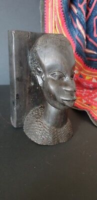 Old African Carved Ebony Bust  …beautiful collection & display piece