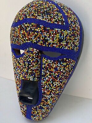 African Beaded Mask Beautiful Handcrafted Tribal Wall Hanging Unique African Art