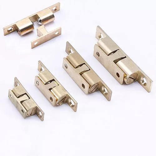 2PCS Brass Cabinet Door Drawer Push Open Catch Latch With Magnet Golden New