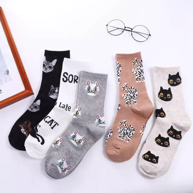 Cartoon Animal Cotton Socks Harajuku Cat Socks Fashion   Women