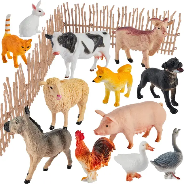 Bauernhof Tiere Figuren Spielzeug Ab 3 Jahre, Realistische Tierfiguren Set Mit Z