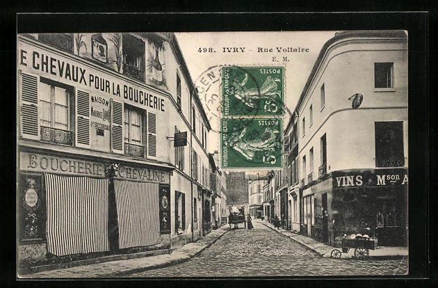 CPA Ivry, Rue Voltaire, vue de la rue 1910