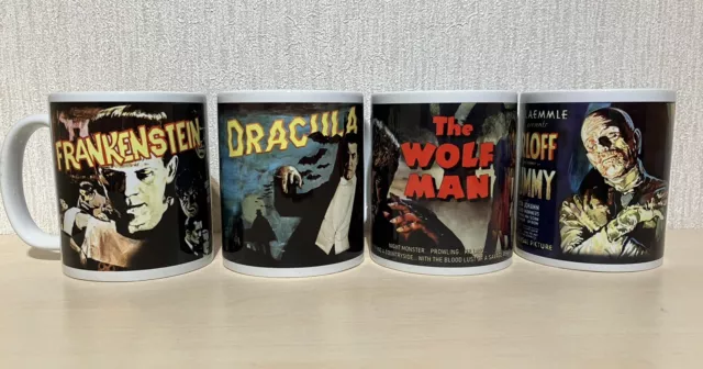 SILENT CLASSIC UNIVERSAL HORROR mugs 79 designs Custom made DRACULA FRANKENSTEIN