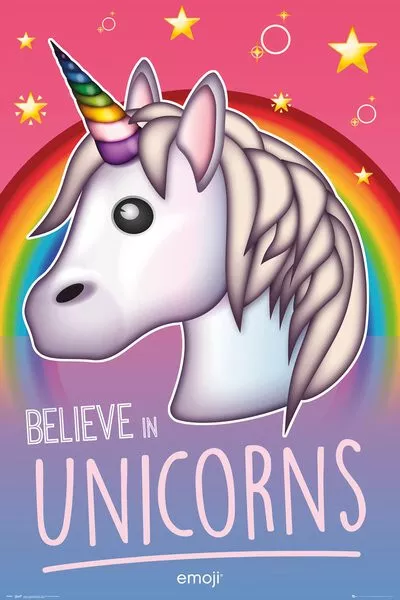 Believe In Unicorns Emoji Maxi Poster 61cm x 91.5cm new and sealed