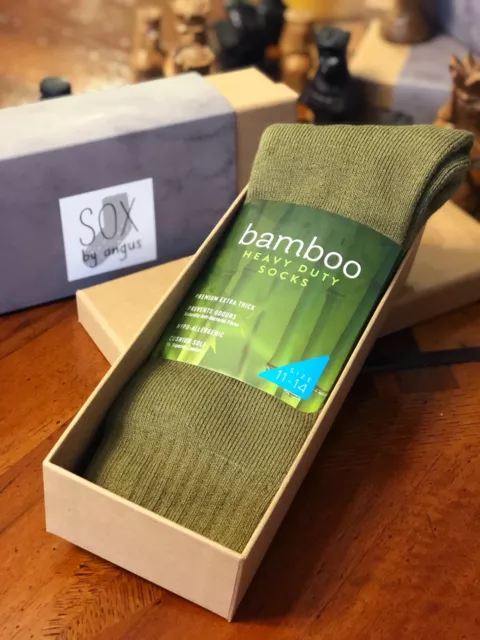Father's Day Socks Gift Box-Bamboo heavy duty socks-Khaki
