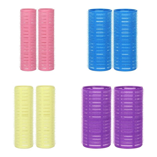 Rizadores de cabello con clip en espiral de plástico fijable autoadhesivos tubo de rizado