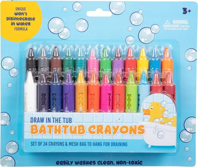 Bath Crayons Super Set - Set of 24 Draw in the Tub Colors with Bathtub Mesh Bag