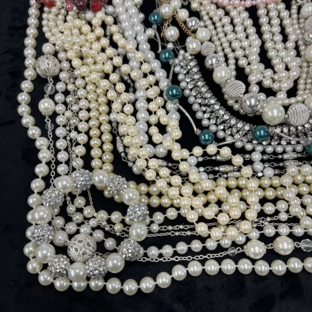 Job Lot Vintage / Modern Faux Pearl  Necklace House Clearance Jewellery Craft 3