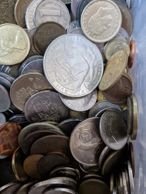 Ca. 2,7 kg Münzsammlung Kursmünzen Konvolut aus aller Welt alte Münzen