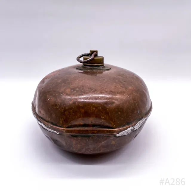 Antike Kupferbettflasche, Bettflasche, Wärmflasche „Rein Kupfer“ oval | 25cm 5