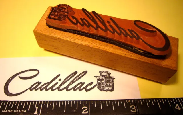 Cadillac script and crown RUBBER STAMP GM car logo