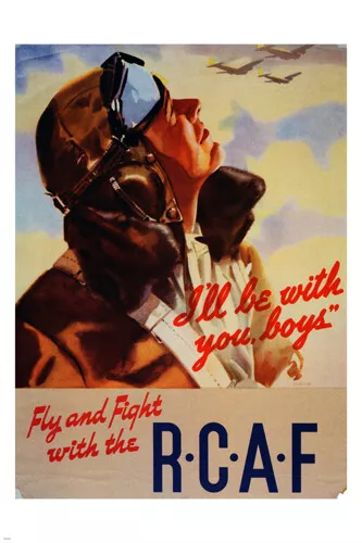 WWII RCAF propaganda war poster 20x30 MILITARY patriotic airman PRIZED new!