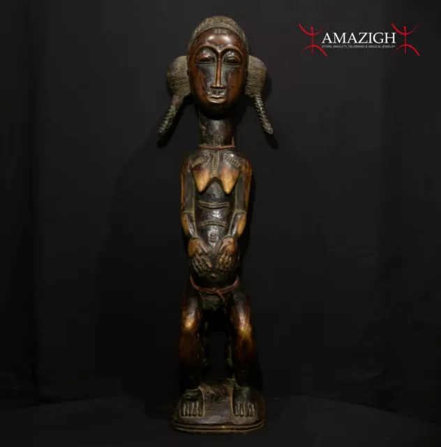 Old Fine Baule Female Figure – Yamoussoukro Region, Côte d’Ivoire