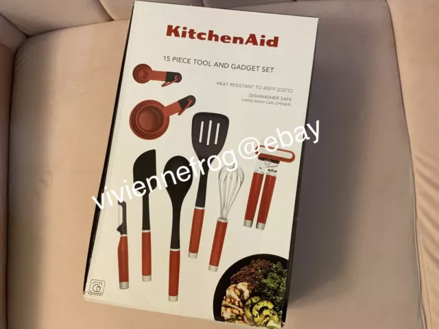 Kitchenaid Kitchen Aid 15 Piece Tool And Gadget Set In Red Brand New Rare